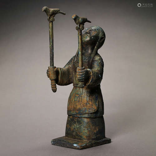 CHINESE WESTERN ZHOU DYNASTY BRONZE FIGURES