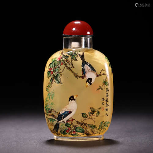 CHINESE QING DYNASTY GLASS SNUFF BOTTLE