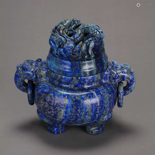 CHINESE QING DYNASTY LAPIS LAZULI INCENSE BURNER