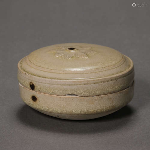 CHINA TANG DYNASTY CHANGSHA WARE POINT COLOR POWDER BOX