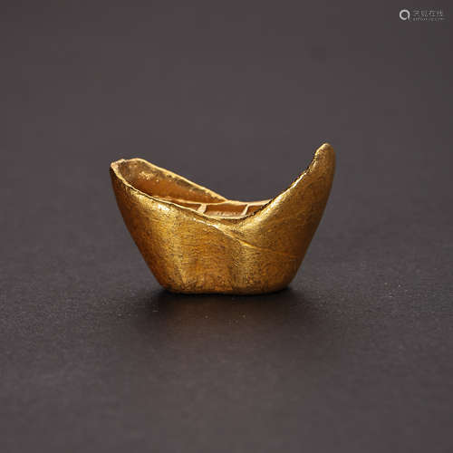 CHINESE QING DYNASTY PURE GOLD INGOT