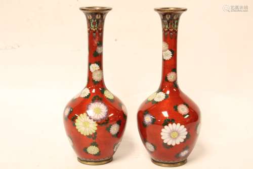 Pair of Japanese Cloisonne Vase