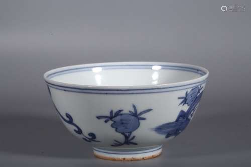 Chinese Blue and White Porcelain Bowl,Mark