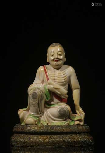 Chinese Soapstone Hand Carved Luohan Figural