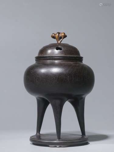 Chinese Zitan Wood Tripod Censer