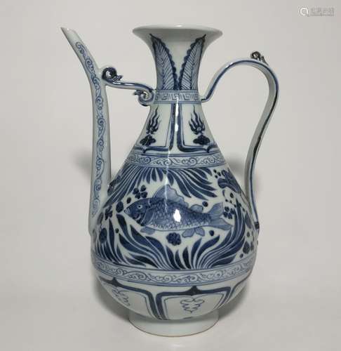 Chinese Blue and White Porcelain Ewer