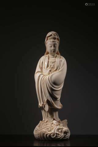 Chinese Blanc De Porcelain Guanyin,Mark