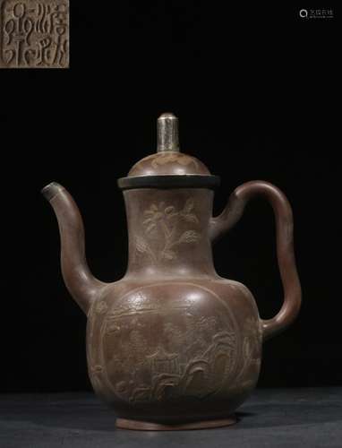 Chinese Zisha Hand Made Teapot,Mark