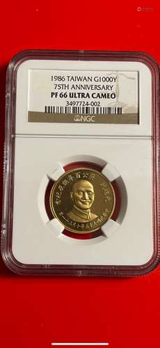 1986 G1000Y TAIWAN 75TH ANNIVERSARY NGC PF66 ULTRA