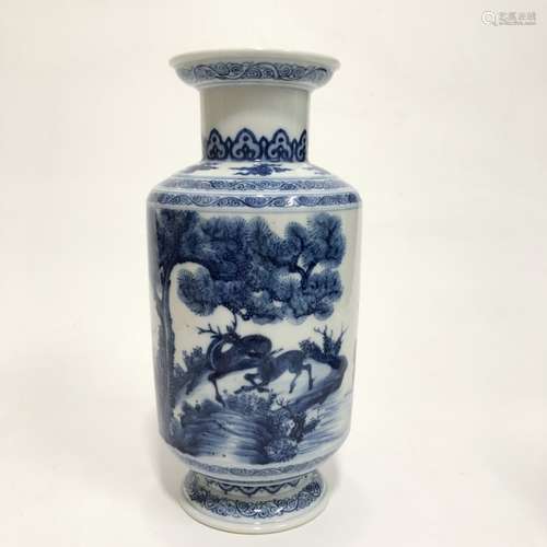 Chinese Blue and White Porcelain Vase,Mark.