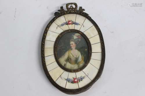 19th.C German Portrait Painting in Framed