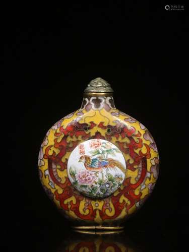 Mark, Chinese Cloisonne Enamel Snuff Bottle