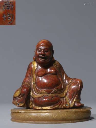 Chinese Soapstone Hand Carved Buddha Figural