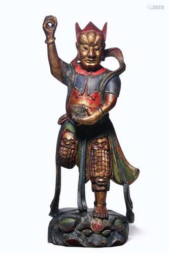 Qing Chines lacquer Wood Figural