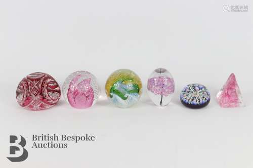 Six Glass Paperweights