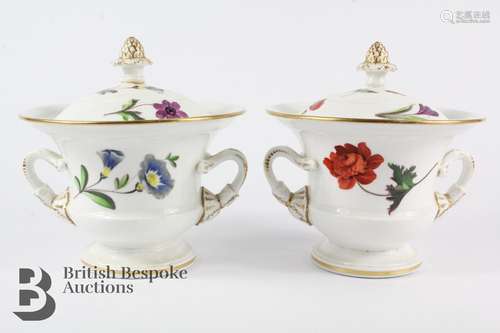 Pair of Continental Porcelain Ecuelle