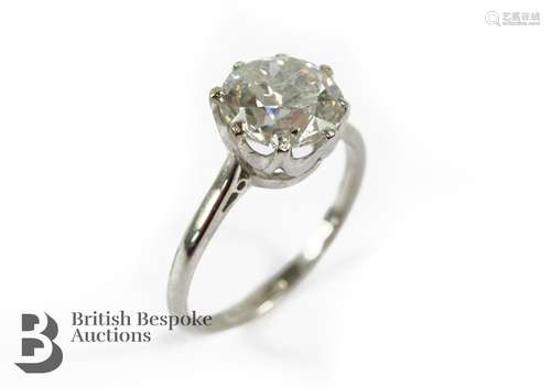 Vintage Platinum 2.2ct Diamond Solitaire Ring