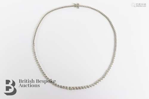 14ct White Gold Diamond Necklace