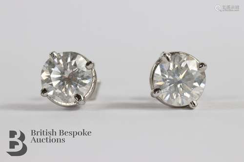 Pair of 14ct White Gold Diamond Stud Earrings