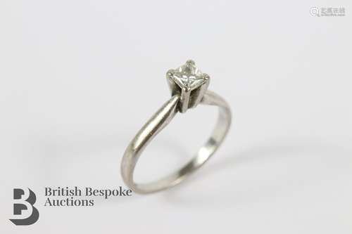 18ct Solitaire and Diamond Ring