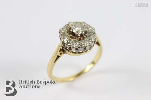 18ct Gold and Diamond Cluster Ring