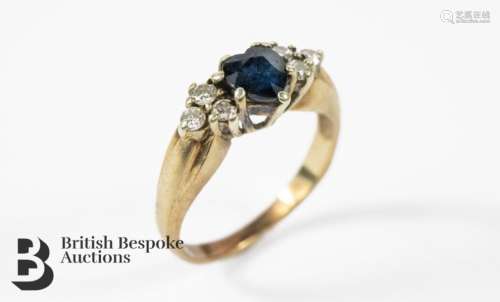 9ct Sapphire and Diamond Ring