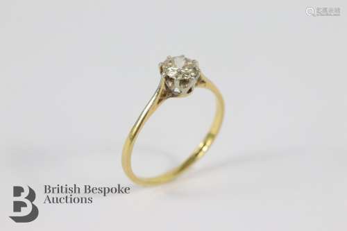 18ct Solitaire Diamond Ring