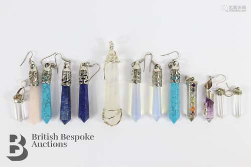 Quantity of Semi-Precious Stone and Silver Pendants and Earr...