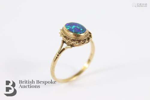 9ct Gold and Fire Opal Ring