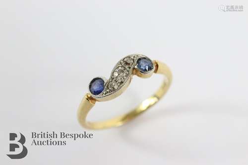 Antique 18ct Sapphire and Diamond Ring