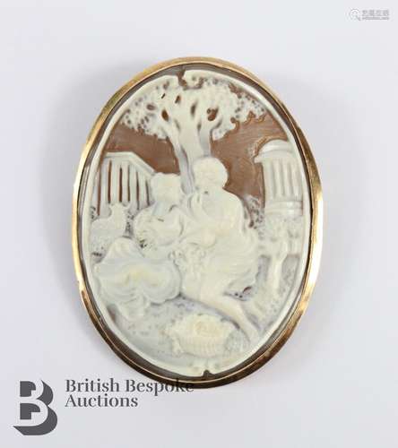 Antique 9ct Gold Cameo Brooch