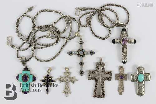 Miscellaneous Silver Cross Pendants