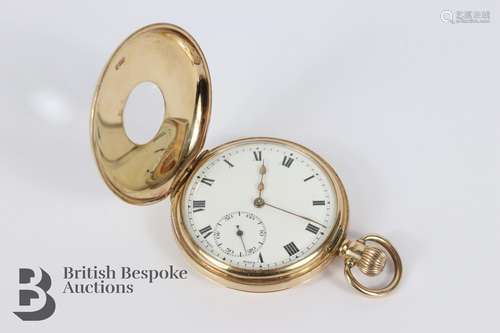 9ct Gold Half Hunter Pocket Watch