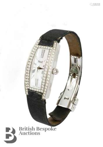 Piaget Tonneau 18ct White Gold and Diamond Wrist Watch