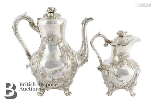 Victorian Silver Coffee Pot and Creamer