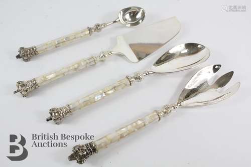 Set of Mother of Pearl Salad Servers