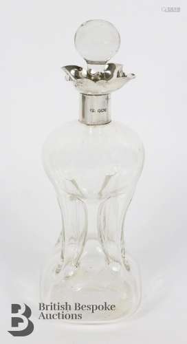 Edward VII Silver Medium Glug-Glug Decanter