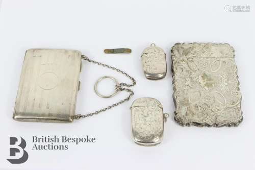 Silver Card Case, Purse and Vestas