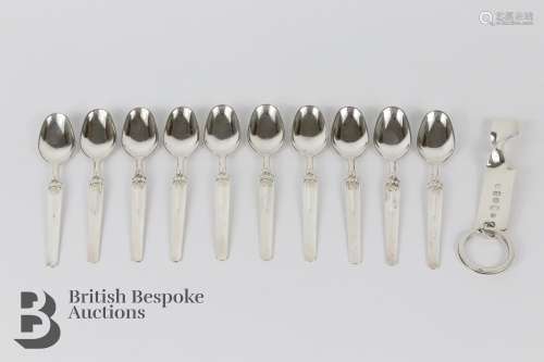 Set of Eight Norwegian Silver Coffee Spoons