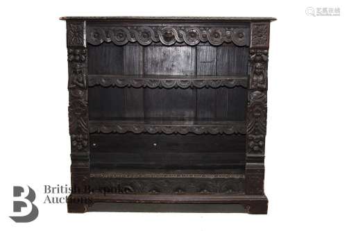 Carved Oak Book Shelf