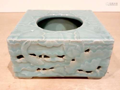 Chinese porcelain Lonquan kiln brush pot Qianlong mark