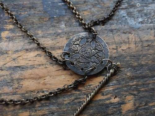 Antique Chinese mixed silver old handmade Pendants Necklace ...