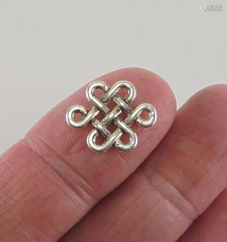 10 Celtic or Chinese Knot connector charms, 17x15mm, antique...