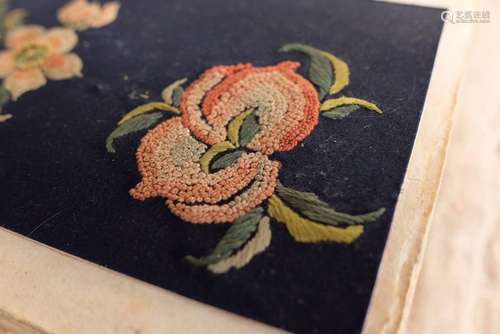 Antique Chinese embroidery Forbidden stitch hand silk floral...