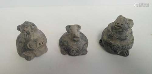 Three ancient Chinese animal figurines Song dynasty or earli...