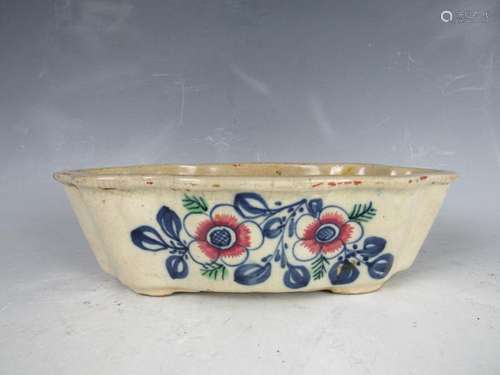 A Beautiful Chinese  Antique Floral  Porcelain Orchid Pot