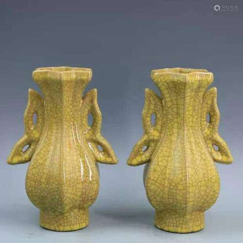 Chinese antique a pair of Song dynasty Ge ware Ge kiln style...