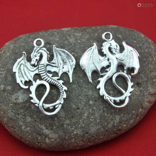 Dragon Charms -10pcs Antique Silver Chinese Dragon Charm Pen...