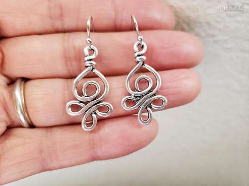 Silver Celtic Knot Earrings, Chinese Knot Jewelry, Infinity ...