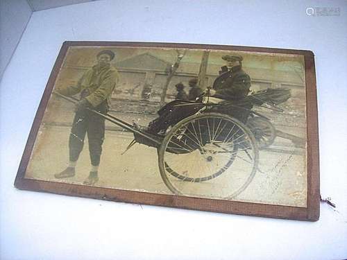 Antique Large Format Original PHOTOGRAPH of Chinese COOLIE w...